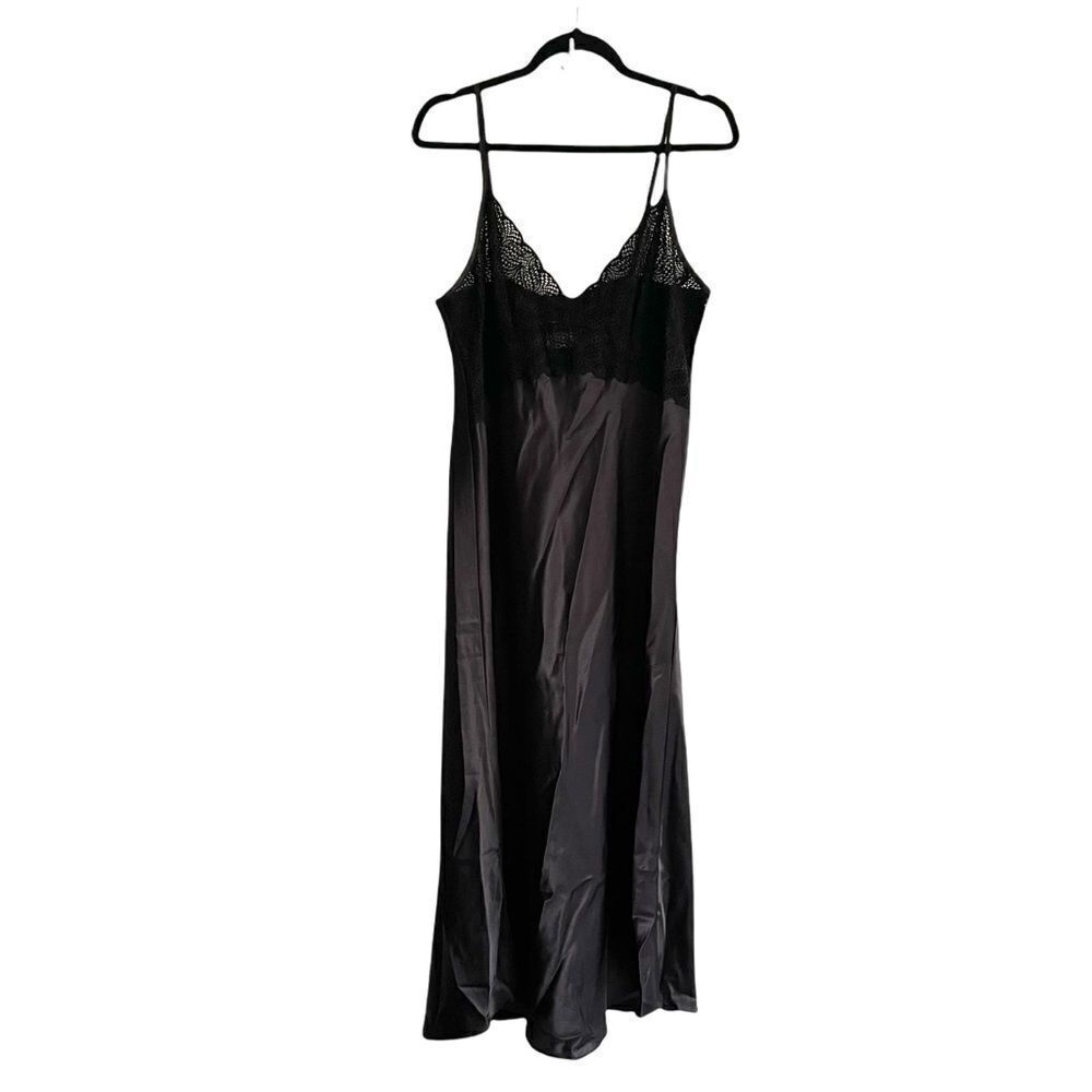 Jai’s INTIMATE Vintage Sleeveless Nightdress Nightgown Lace Black L